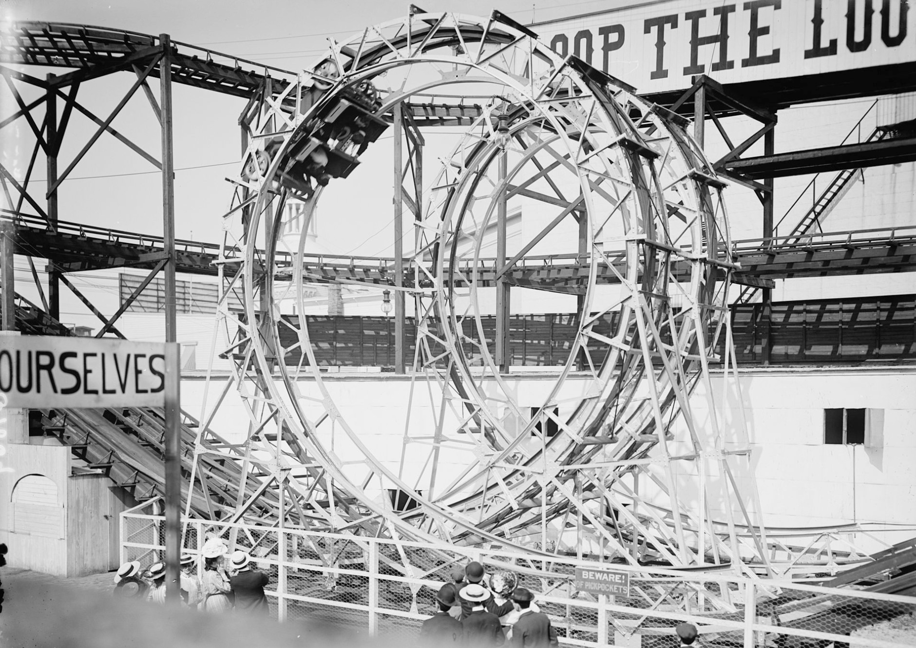 The Loop the Loop of Luna Park, Coney Island. One of the first ever looped coasters. 